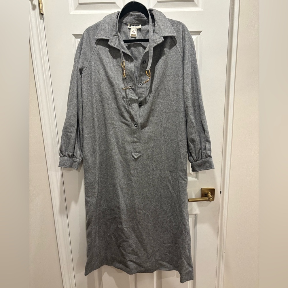 Grey Vintage Whool Dress With Belt